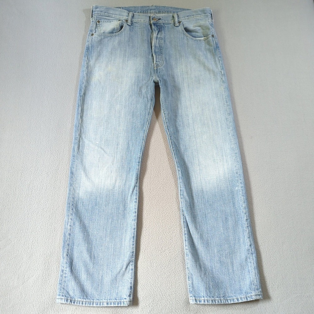 Levi's 501XX Original Fit Jeans Mens 36x30 Blue Light Wash Button Fly Straight